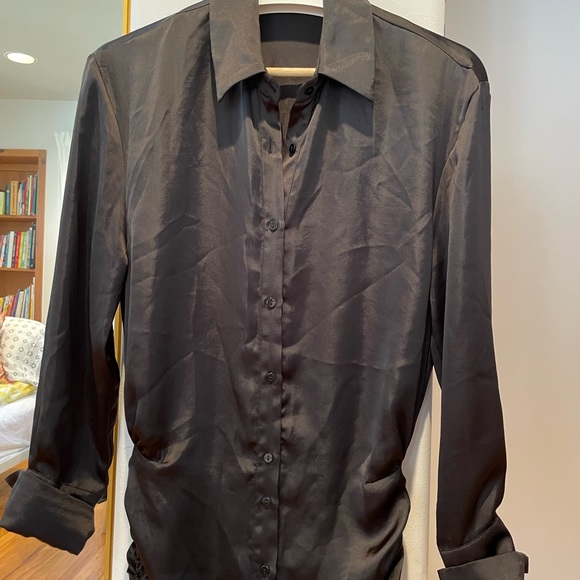 Zara Black Satin Rushed Mini Dress😉 - Picture 6 of 7